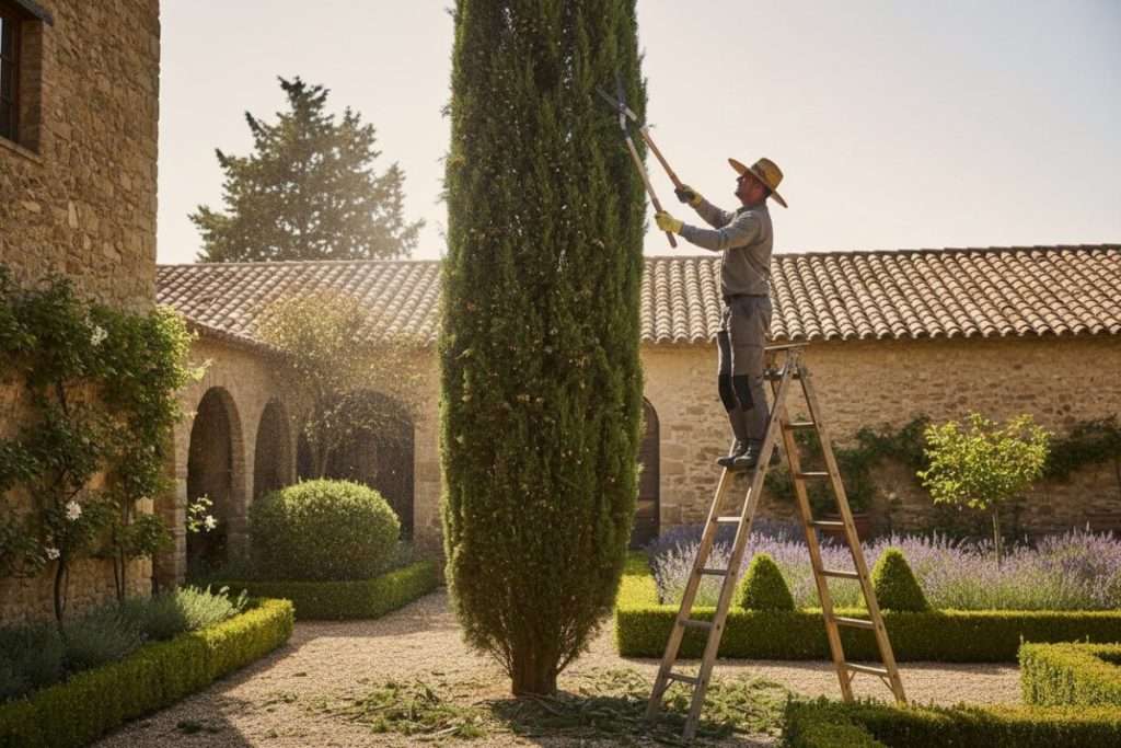 Tailler un cyprès trop haut : techniques et conseils