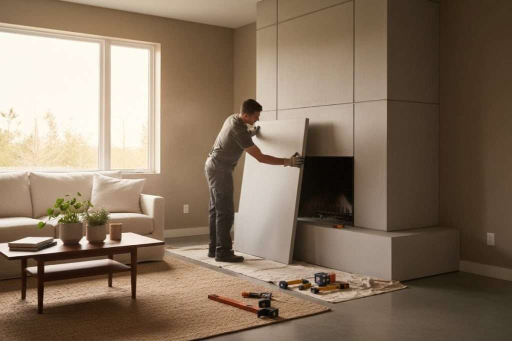 Habillage cheminée moderne : le faire soi-même